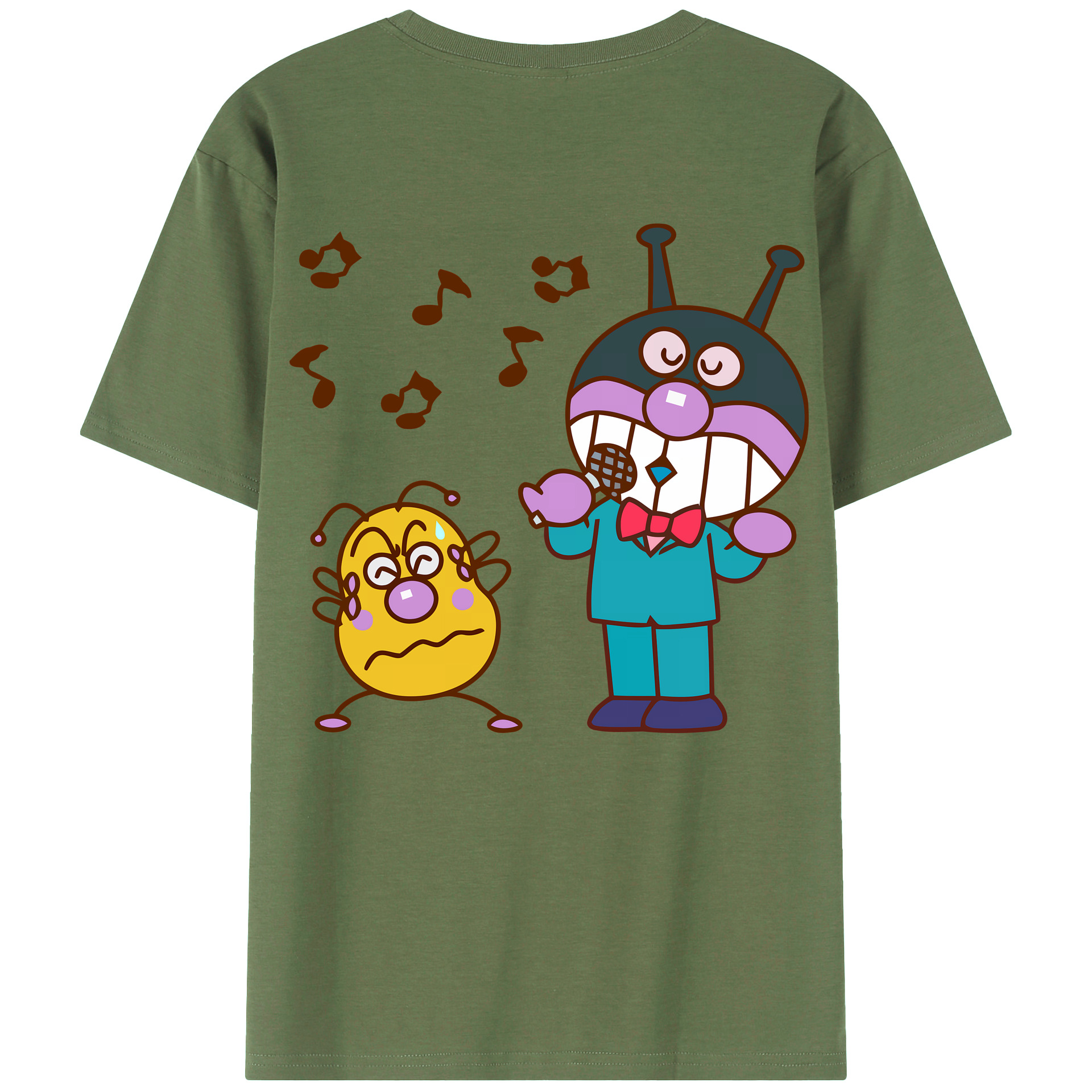 （画像用） アンパンマン Anpanman 綿100％ メンズ半袖Tシャツ（バックプリント） 通気性